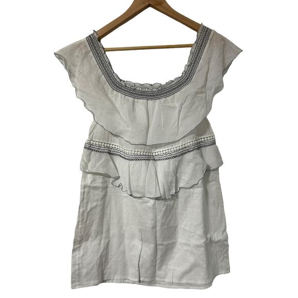 Kisuii Bohemian Tiered Off Shoulder Cotton Mini Dress cottagecore beachwear - Picture 3 of 10